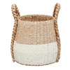 Household Essentials Cattail and Paper Terra Basket, Natural and Cream