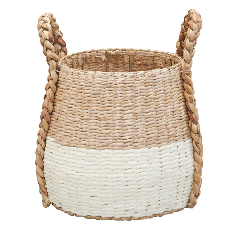 Household Essentials Cattail and Paper Terra Basket, Natural and Cream