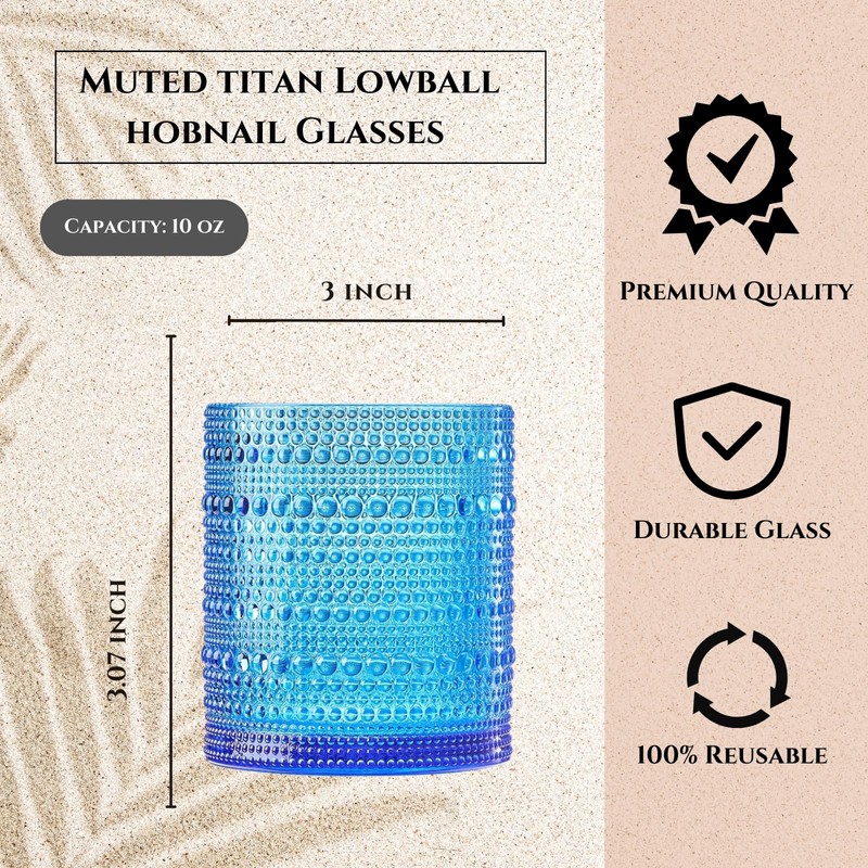 Khen Plastic Hobnail Drinking Glasses Set of 6 Bright Tones