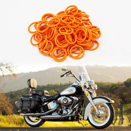 Denkuhin (100 PCS) 11105 Oil O-Ring Replacement Compatible with Harley Davidson Oil Drain Plug, Orange Color