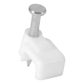 Bolsa Con 20 Grapas Blancas De 6 X 9.5 Mm Para Cable 48277                                                                                            