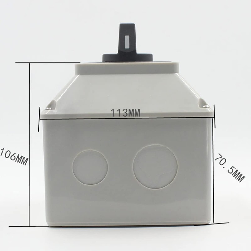 1Pcs Universal Changeover Selector Switch, with Waterproof Box, 3 Positions
