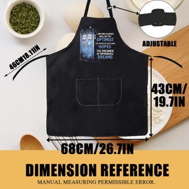 CMNIM Doctor Movie TV Show Who Tard-s Apron Doctor Movie Lover Gift Police Box Theme Adjustable Apron for Fan (Tard-s Apron)