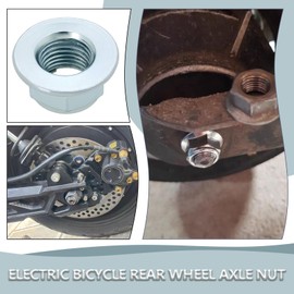 YINETTECH 1 x M12 electric bicycles, electric vehicles, rear wheel axle spindle, metal nut, rear wheel nut, compatible with Sur-Ron Light Bee, silver