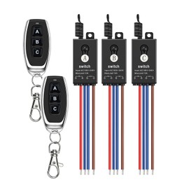 dstfuy Wireless Light Switch,3 Way Mini Remote Switch AC 110V/120V/220V/240V/10A Relay Wireless Light Switch with 328FT Long Range for Motor,Lamps,LED Lights,Fans.