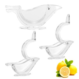 EASONGEE 3pcs Manual Lemon Juicer, Acrylic Manual Lemon Slice Squeezer, Manual Lemon Squeezer, Bird Shaped Lemon Squeezer, Transparent Fruit Juicer Hand Juicer for Lemon Orange Lime Pomegranate