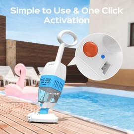 （2024 NEW）WYBOT Pool Vacuum with Telescopic Alum Pole, Rechargeable Handheld Hot Tub Vacuum Cleaner, Replaceable Chassis, 60-Mins, Mesh Iron Filter, Enhanced Suction, Ideal for Above Ground Spa Pools
