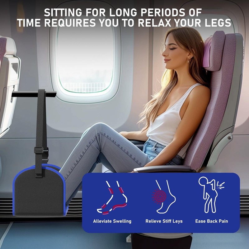 Sanyetral Foot Hammock Portable Adjustable,Foot Rest Folding Hanging for Office,Home,Airplane