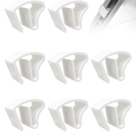 Pack of 8 Klemmfix brackets, clamp holder for blinds, clamp supports for blinds, clamp supports, mounting without screws and drilling, mounting without screws and drilling, plastic (white)