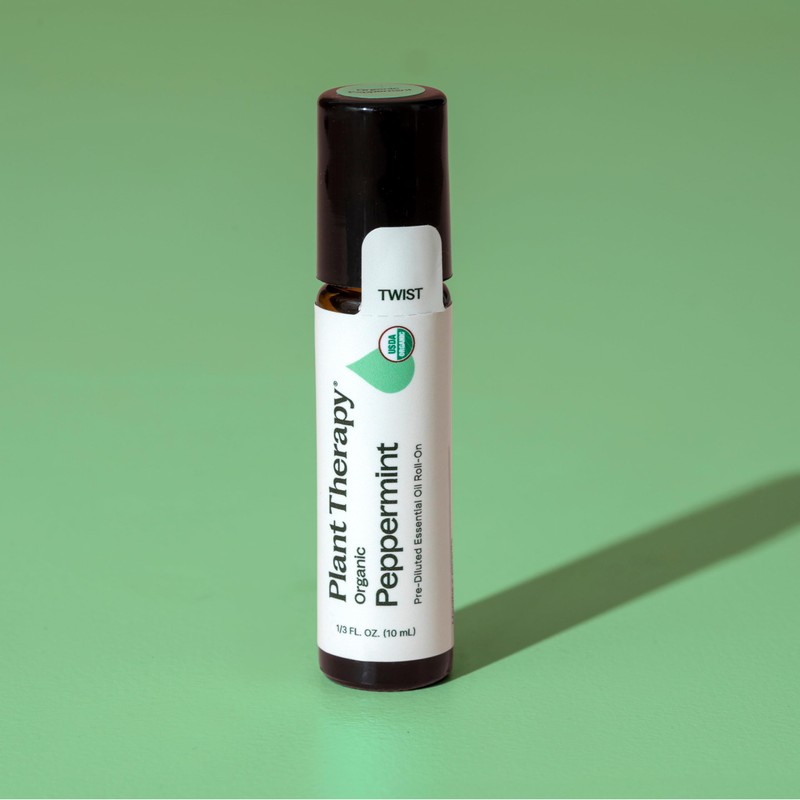 Plant Therapy Organic Peppermint Essential Oil 100% Pure, Pre-Diluted Roll-On,