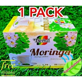 Therbal TE de MORINGA / MORINGA TEA 25 bags 2grs each Support Antioxidants Free Shipping