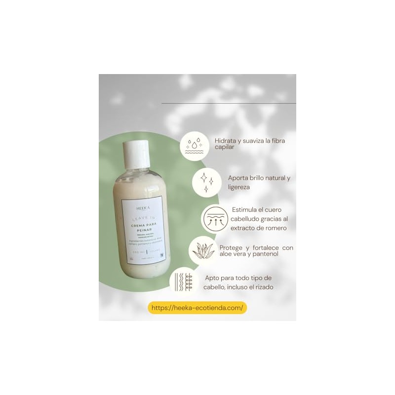 Crema para Peinar Leave-In, 250 ml, con Aloe Vera y