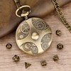 Mini DND Dice Set Bronze Steampunk Gear Pocket Watch Case