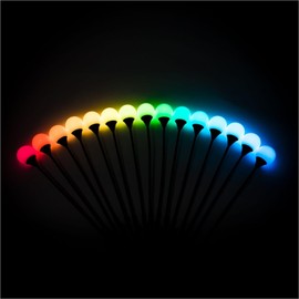 Aurio Outdoor Garden Pathway Yard Spikes, Color Changing Lights with Bluetooth Speaker, Smart Pixel Bulbs, 15-Pack