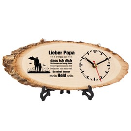 PRSTENLY Papa Geschenk Geburtstag, Papa Geschenke von Tochter Sohn zu Papa am besten Immer hölzerne Uhr Geschenke für Männer Vätertag Ruhestand Geschenke für Papa Weihnachten