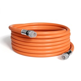 THE CIMPLE CO 125 Feet (38 Meter) - Direct Burial Coaxial Cable 75 Ohm RF RG6 Coax Cable, with Rubber Boots - Outdoor Connectors - Orange - Solid Copper Core - Waterproof and Can Be Buried