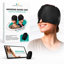 Migraine Mask 600g Gel - 360° Cooling Mask Face & Eyes for Long-Lasting Cold and Heat Therapy, Soft Headache Relief Cap Against Headaches & Migraines (Includes Acupressure Clip)