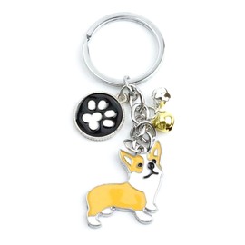 KOYOKOMA Dog Keychain Paw Ring Dog Key Ring Charm Maltese Bichon Husky Toy Poodle Love Golden Corgi, I