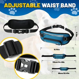 Hands Free Dog Leash with Pouch,Adjustable Waist Running Leash with Water Bottle Holder,Dual Padded Handles and Retractable Bungee for Walking Jogging Training Hiking
