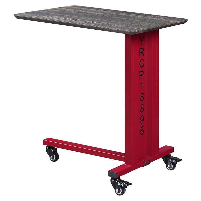 ACME Cargo Metal Base Accent Table with Wall Shelf and