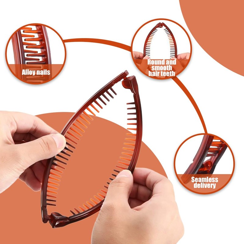 Pack of 4 Banana Clips, Banana Clip, Vintage Fishtail Hair