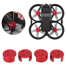 VGEBY Drone Engine Motor Cover, Aluminum Alloy Dustproof Protective Cover Compatible with Avata Engine Protector (Red)