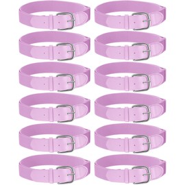 Hercicy 12 Pcs Baseball Belts Softball Belts Bulk for Adult and Youth Adjustable (Adult Size,Pink)