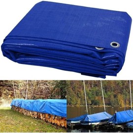 Heavy Duty Tarpaulin Waterproof Cover Tarp Tent Sheet for Camping Caravan Boat Car Picnic Outdoor Furniture Wood Covering with Strong Eyelets (4ft x 6ft)