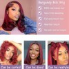 12 Inch 99j Burgundy Lace Front Wigs Human Hair Short