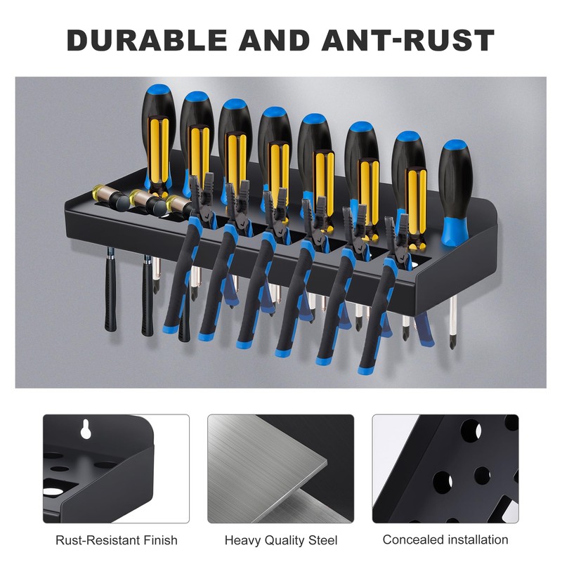 Dualshine 2Pcs Screwdriver Organizer, Screwdriver Holder, Hammer Rack, Pliers Storage,