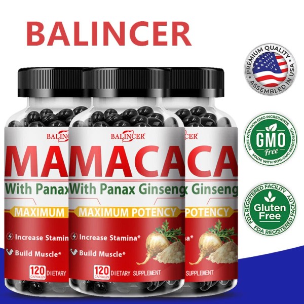 Balincer Maca + Ginseng 120Capsules -lncrease Stamina and Build Muscle