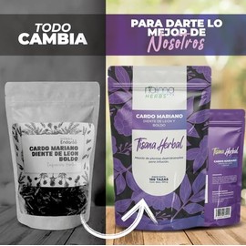 Naima Tisana de Cardo Mariano, Diente de León y Boldo | 200 g | Té Herbal 100% Natural | Mezcla Premium para Infusiones | Aroma y Sabor Tradicional