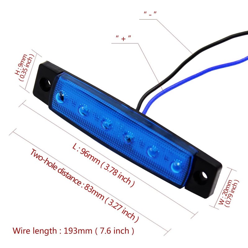 FXC 10x 6 LED Clearence Truck Bus Trailer Side Marker