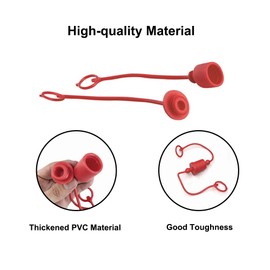 2 Sets Hydraulic Hose Caps and Plugs, Hydraulic Quick Connect Couplings, Red Tractor Hydraulic Dust Cap (1/2")