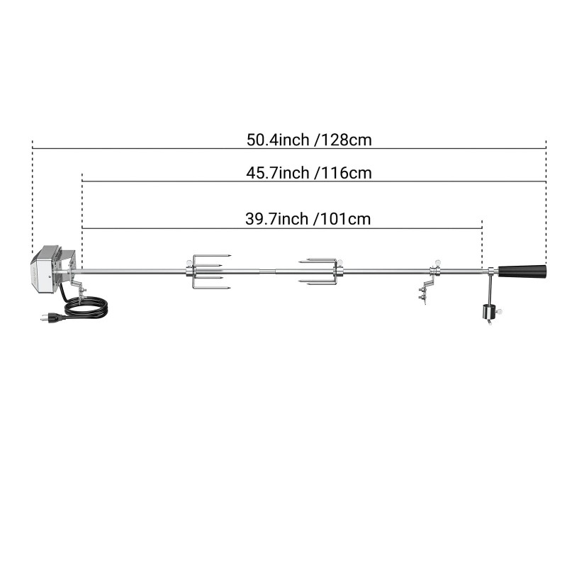 onlyfire Universal BBQ Grill Rotisserie Kit with 110V Electric Motor