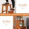 BETTARY 3-Step Folding Wooden Step Stool, Portable Anti-Slip Step Ladder,