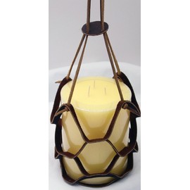 LeatherUnltd Leather Monkey Sling Candle/Plant Hanger, set of Three