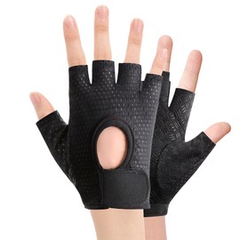 Bansusu 2PCS Gym Gloves Women Soft Half Finger Weight Lifting Gloves Anti Slip Gym Gloves Men with Wrist Strap Weight Lifting Gloves Women Providing Wrist Protecetion for Weightlifting Cycling(M)