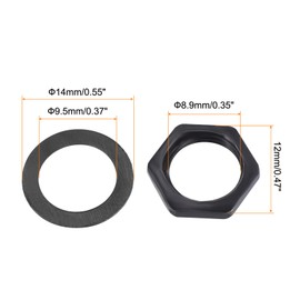 MECCANIXITY 8 Set Guitar Nuts and Washers 3/8" Guitar Input Output Jack Socket Nuts Black for Guitar Bass