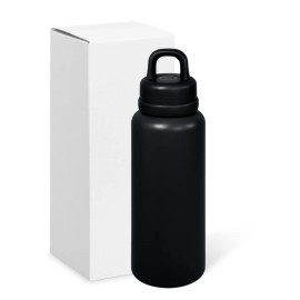US RTS 26oz Stainless Steel Water Bottle Powder Coating Double Walled Tumbler Press Open Lid Vacuum Flask for Laser Blackcolor: Black, capacity: 26oz