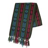 Del Mex Woven Rebozo Style Mexican Table Runner Scarf (Black)