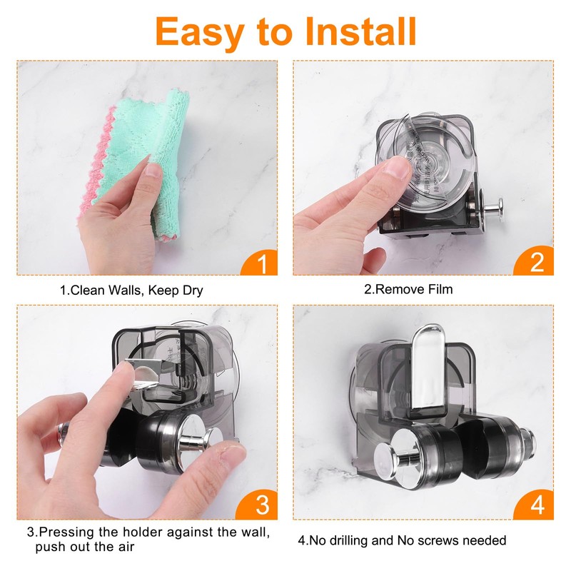 sourcing map Shower Head Holder, Suction Cup Shower Head Holder,