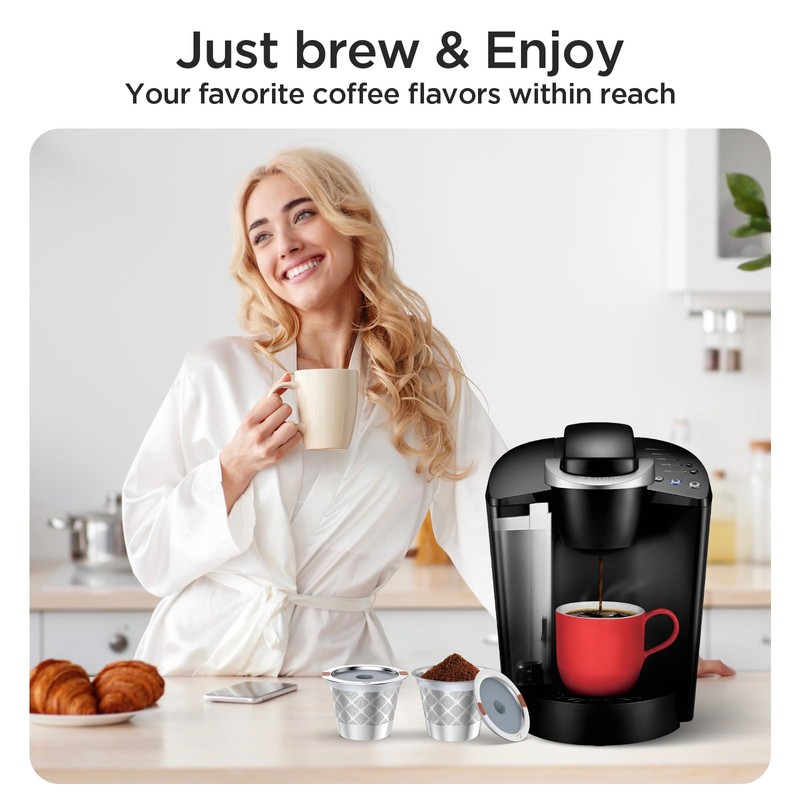Reusable k Cup Coffee Filters,Universal stainless steel Refillable k Cups