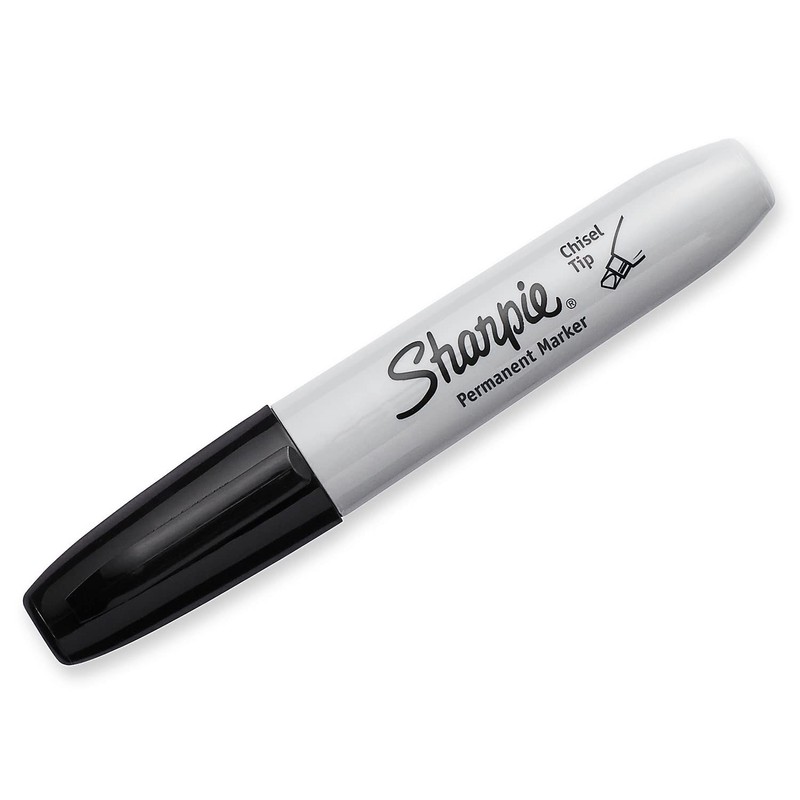 Sharpie 38201 Permanent Marker 5.3mm Chisel Tip Black Dozen