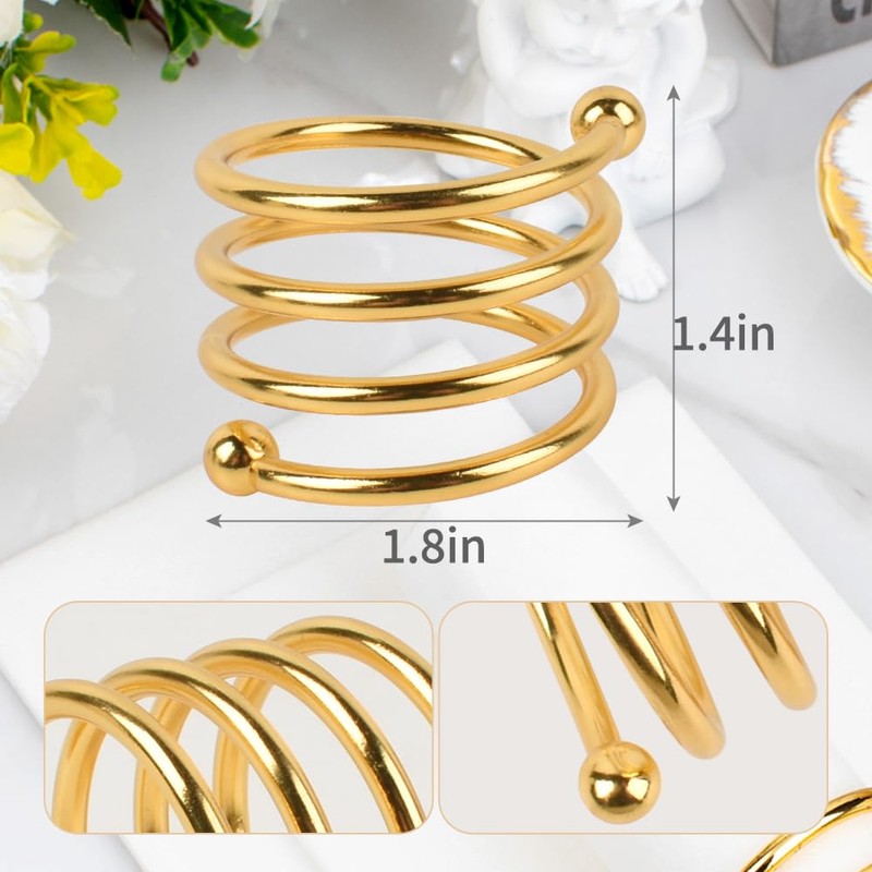 HAIOPS Metal Spiral Napkin Rings, 12pcs Napkin Holders for Family