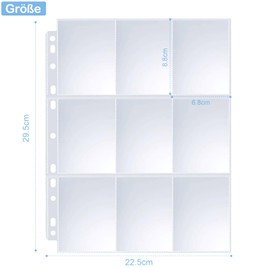 Trading Card Sleeves 1440 Pockets Card Sleeves Standard Size, Trading Folder, Neutral, Transparent Trading Card Films for a Variety of Ring Binders