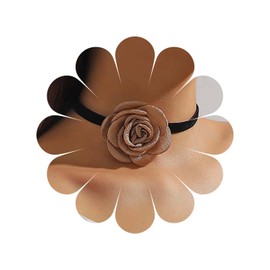 Inateannal Vintage Black Velvet Necklace Velvet Flower Choker Necklace Large Camellia Flower Necklace Lace Short Rose Collar Necklace Lolita Cosplay Jewellery for Women and Girls, Zinc