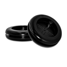 Flyshop 4-Pack Round Double-Sided Black 30 mm 1-3/16" Rubber Grommet, 25 mm 1" ID, Hole Grommet Synthetic Rubber Grommets Wire Protection