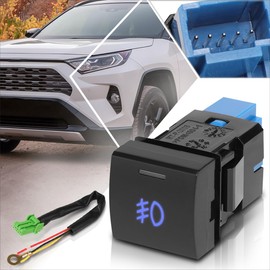 Front Dash Mount Fog Light Lamp Switch w/Wiring Harness Compatible with 18-24 Toyota RAV4 Camry Corolla