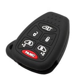 EYANBIS Silicone Key Fob Cover Fit for Chrysler Town & Country Voyager Dodge Caravan Grand Caravan Straight 6 Buttons | Car Accessories | Remote Key Protection Case - Black